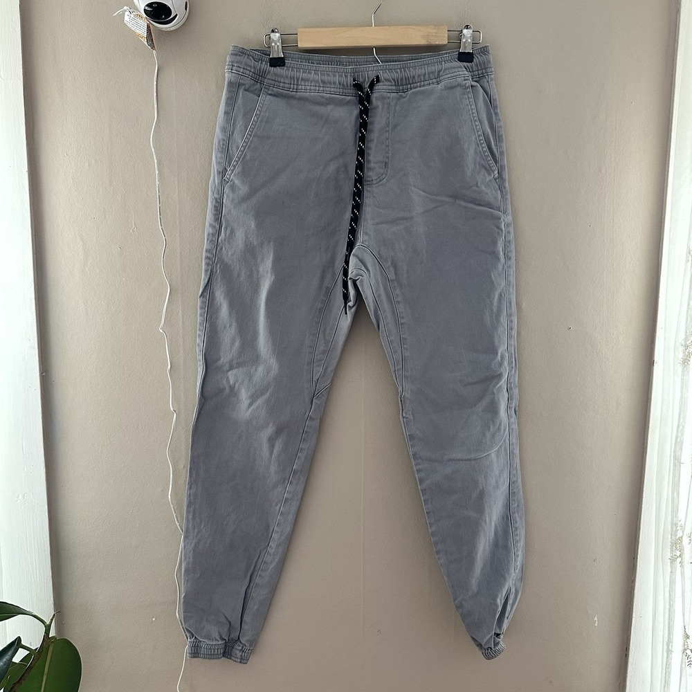 Charles and a Half Mens Twill Joggers Size M Gray Streetwear Casual Drawstring